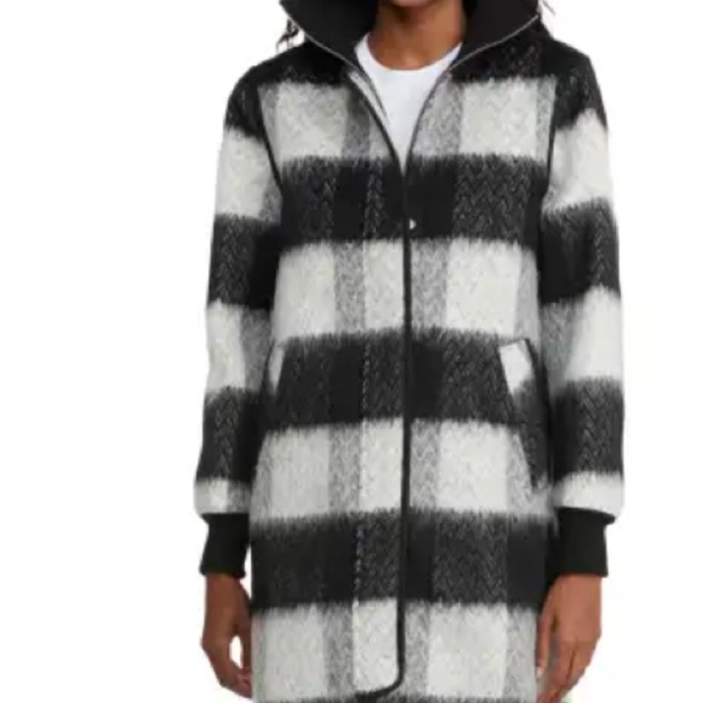NVLT Black and White Plaid Coat - Picture 2 of 6